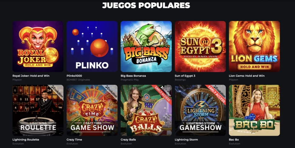 bdmbet casino juegos populares