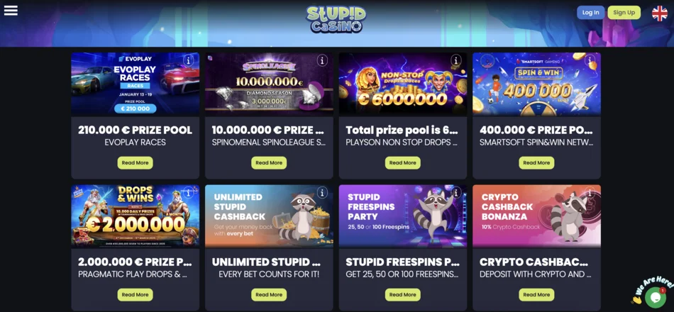 bonos y promociones en stupid casino